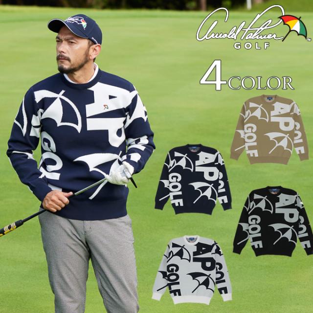 アーノルドパーマー ゴルフウェア セーター メンズ ジャガードクルー