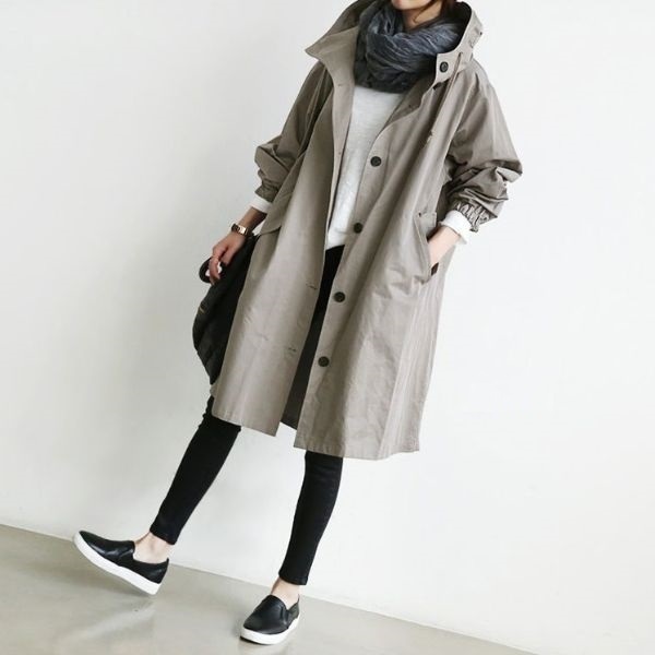 ジャケット アウター レディース 女性用 秋 ロングコート 長袖 10代・20代・30代・40代 フード付き ポケット付き ボタン付き おしゃれ かっこいい 大人かわいい 大人女子 クール フォーマルスタイル カジュアルスタイル S・M・L・XL 大きめ 公園デビュー 休日 アウトドアの通販は 5,621円