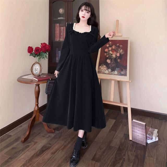 レッドカラーブラック ロングワンピースドレス ワンピース ロング丈 お出かけ 新作 長袖 スクエアネック フレア Aライン リボン ベルベット かわいい 大人可愛い きれいめ 大人 上品 おしゃれ かっこいい レトロ 大人可愛い 大人女子 ラブリー キュート 主役級 存在感の通販は レッドカラーブラック ロングワンピースドレス ワンピース ロング丈 お出かけ 新作 長袖 スクエアネック フレア Aライン リボン ベルベット かわいい 大人可愛い きれいめ 大人 上品 おしゃれ かっこいい レトロ 大人可愛い 大人女子 ラブリー キュート 主役級 存在感の通販は