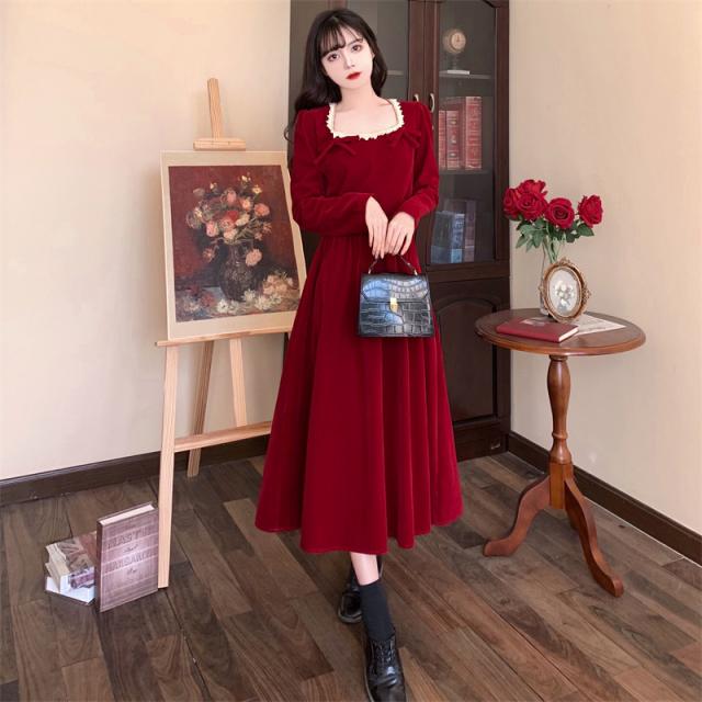 レッドカラーブラック ロングワンピースドレス ワンピース ロング丈 お出かけ 新作 長袖 スクエアネック フレア Aライン リボン ベルベット かわいい 大人可愛い きれいめ 大人 上品 おしゃれ かっこいい レトロ 大人可愛い 大人女子 ラブリー キュート 主役級 存在感の通販は レッドカラーブラック ロングワンピースドレス ワンピース ロング丈 お出かけ 新作 長袖 スクエアネック フレア Aライン リボン ベルベット かわいい 大人可愛い きれいめ 大人 上品 おしゃれ かっこいい レトロ 大人可愛い 大人女子 ラブリー キュート 主役級 存在感の通販は