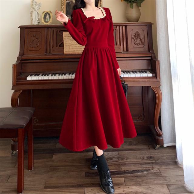 レッドカラーブラック ロングワンピースドレス ワンピース ロング丈 お出かけ 新作 長袖 スクエアネック フレア Aライン リボン ベルベット かわいい 大人可愛い きれいめ 大人 上品 おしゃれ かっこいい レトロ 大人可愛い 大人女子 ラブリー キュート 主役級 存在感の通販は レッドカラーブラック ロングワンピースドレス ワンピース ロング丈 お出かけ 新作 長袖 スクエアネック フレア Aライン リボン ベルベット かわいい 大人可愛い きれいめ 大人 上品 おしゃれ かっこいい レトロ 大人可愛い 大人女子 ラブリー キュート 主役級 存在感の通販は