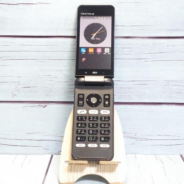 送料無料】KYOCERA au GRATINA 4G BLACK KYF31 本体 白ロム SIMロック 