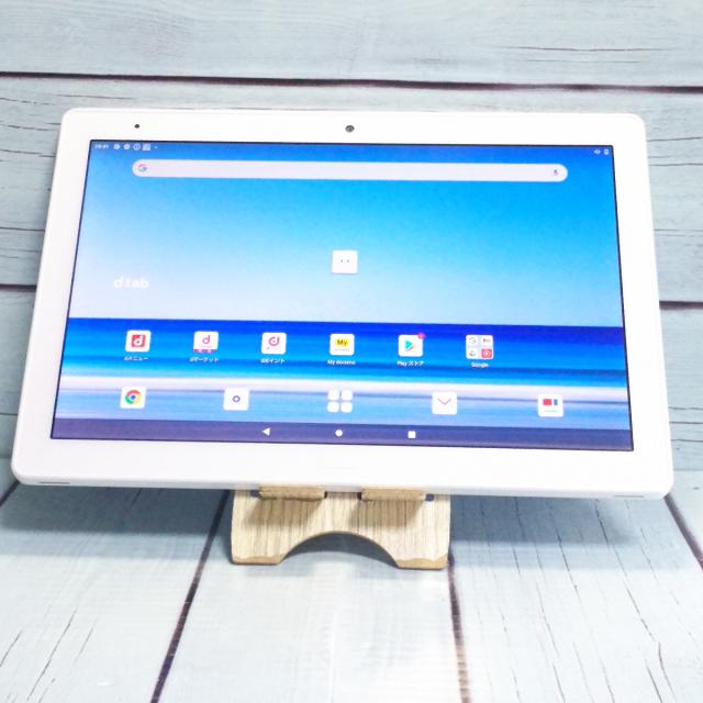 【美品・送料無料】docomo dtab d-41A SHARP Androidタブレット ホワイト 本体 白ロム SIMロック解除済み SIMフリー A791636