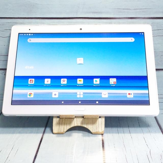 【美品・送料無料】docomo dtab d-41A SHARP Androidタブレット ホワイト 本体 白ロム SIMロック解除済み SIMフリー A638316