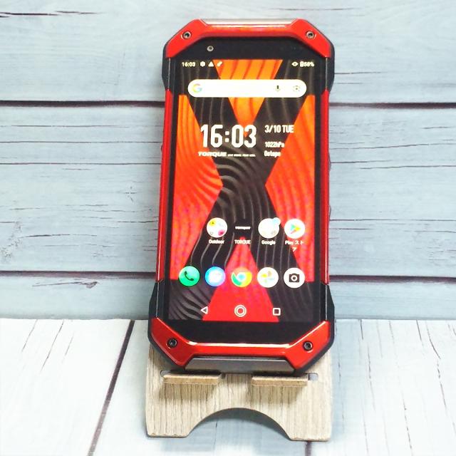 【送料無料】au 京セラ TORQUE 5G KYG01 レッド 本体 白ロム SIMロック解除済み SIMフリー B038660