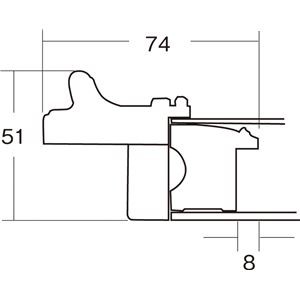 ds-1986510 シンプルテイスト 油絵額縁/油彩額縁 【F4 シルバー】 表面