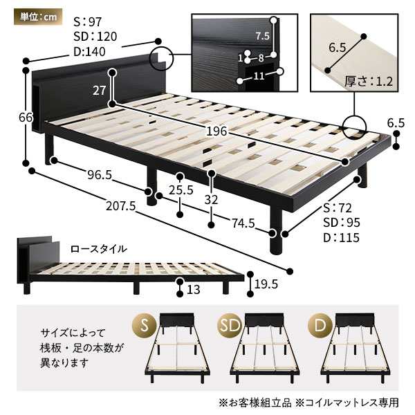 ds-2378762 ベッド ブラック シングル ボンネルコイルマットレス付き