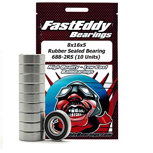 FastEddy Bearings 8x16x5 ゴムシールベアリング 688-2RS 10 TFE269 電気自動車/トラックオプションパーツ