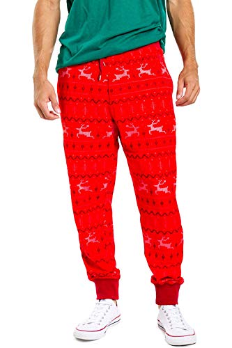 Tipsy Elves メンズ クリスマス ジョガーパンツ - 快適なクリスマス ジョガースウェット US サイズ: Large カラー: レッド