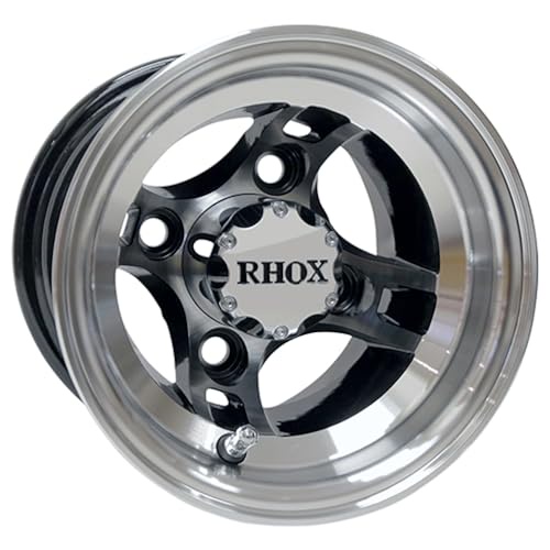 Red Hawk TIR-RX140 ホイールブリックヤード ブラック機械加工 センターキャップ付き 8x7 ET-27 ゴルフカート