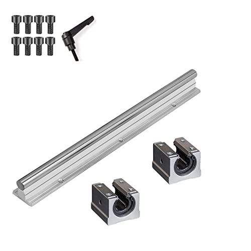 Coavoo SBR12-72.44インチ/1840mm リニアレール1個 + 12mm SBR12UU ベアリングブロック2個 12mm リニアモーションスライドガイドレール ボールベアリングスライドブロック付き 高耐久 CNCキット