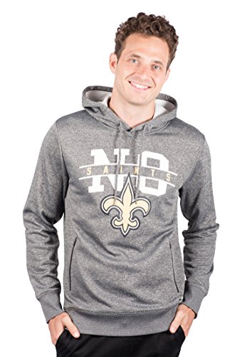 Icer Brands NFL メンズ フリースパーカー プルオーバー スウェットシャツ ジッパーポケット グレー/ネイビー L グレイ