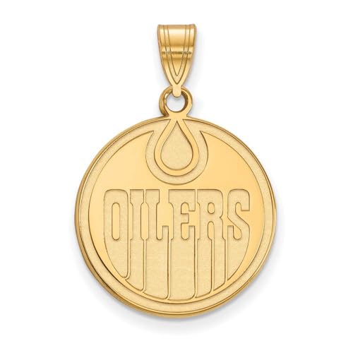 LogoArt 10Kイエローゴールド NHL エドモントンオイラーズ 大型ディスクペンダント