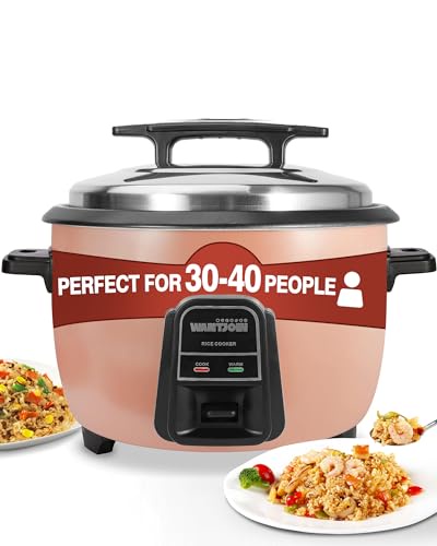 Wantjoin 炊飯器 ステンレス炊飯器 & ウォーマー 業務用 炊飯器 パーティーや家族用 (4.2Lのご飯に10L容量、42CUPS) ブラウン