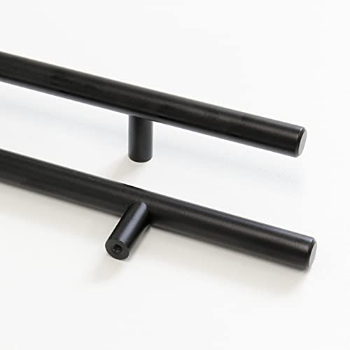 RCH Hardware HD-SS002-224 ソリッドステンレススチール モダン キャビネット 引き出し ハンドル プル 8 13/16インチ マットブラック (10個パック)