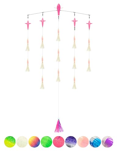 BLUEWING 36インチ アップグレード フィッシングスプレッダーバー スターボードキャニオン 9インチのフローティングイカ トローリングバード ビッグゲーム トローリングルアー 316ステンレススチールロッド Wahoo Tuna Marlin Ma