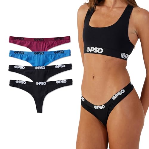 PSD レディース モダール プレミアム Tバック - 最小限のカバレッジ レディース 下着 - 女性のための快適なストレッチショーツ, トーン 4枚パック, Small