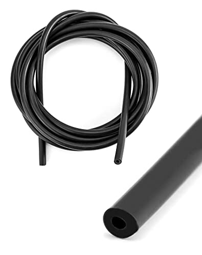 QWORK 高性能シリコン真空チューブホース 内径1/8インチ (3mm) 壁の厚さ2mm 1ロールあたり10フィート (3m) 最大圧力60Psi。