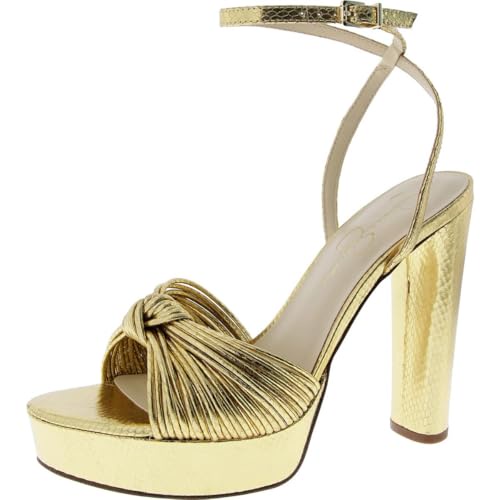 Jessica Simpson レディース Immie プラットフォーム サンダル ヒール, ゴールド, 5.5