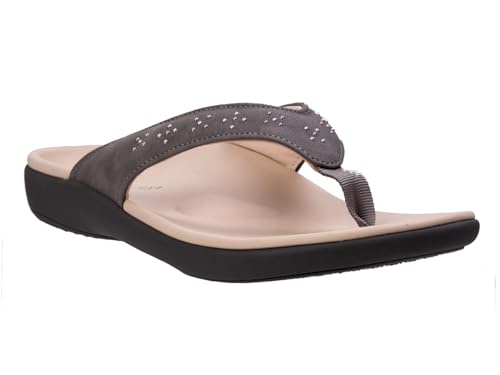 REVITALIGN レディース ユミ スタッド ビーチサンダル, グレー, 9 Wide