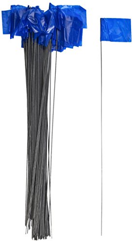 Mutual Industries 15901-25-21 ワイヤーマーキングフラッグ 2.5インチ x 3.5インチ x 21インチ ブルー (1000個パック)