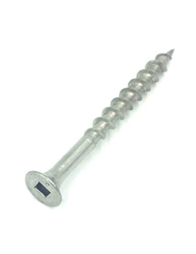 #8 X 1-1/4インチ スクエアドライブ フラットヘッド デッキスクリュー 316 ステンレススチール タイプ 17ポイント ペン先付き (1000)