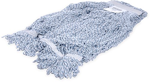 Carlisle FoodService Products 369674B14 モップヘッド 高さ12インチ 幅5インチ 長さ18インチ レーヨンコットンブレンド Lサイズ ブルー (12個パック)