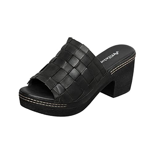 Antelope レディース Tamia レザーヒールサンダル, ブラック, 8-8.5
