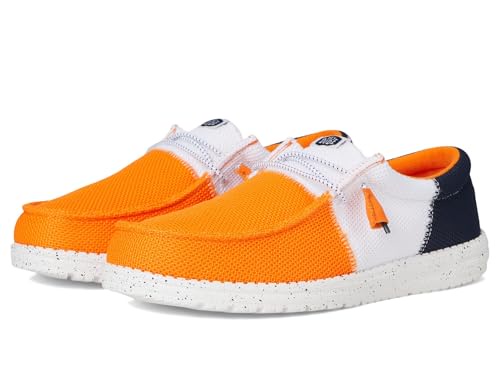 Hey Dude Men Wally Tri Varsity メッシュ オレンジ/ホワイト 8 M