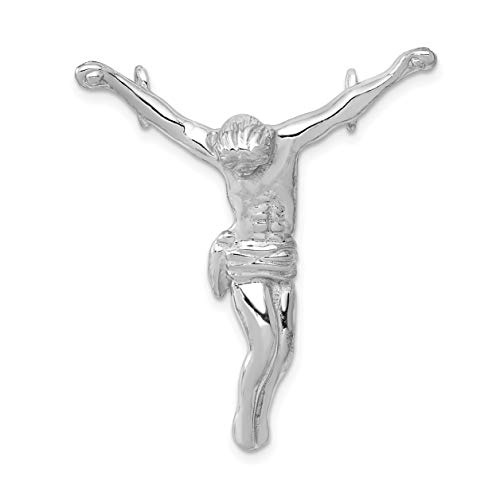 Jewelry Stores Network 14K ホワイトゴールド イエス コーパス ペンダント 40x32mm, 金属