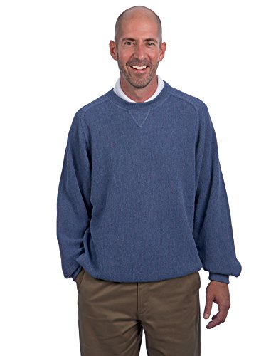 Alpaca Golf セーター - メンズ クルーネック ゴルフ スウェットシャツ/スポーツ プルオーバー セーター - 100%アルパカウール US サイズ: Large カラー: ブルー