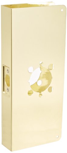 Don-Jo 12-2-CW 22 Gauge Stainless Steel Classic Wrap-Around Plate Polished Brass Finish 4-3/4 Width x 12 Height For Cylinder