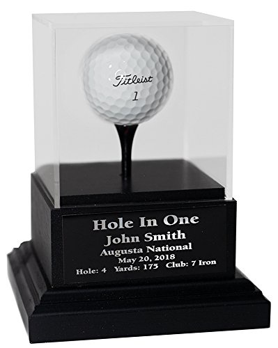 Eureka Golf Products アクリルホールインワン トロフィー 木製ベース(ブラックブラックプレート)