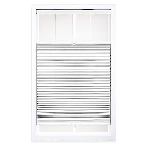 DEZ Furnishings QFWT424640 コードレス ブラックアウト トップダウン ボトムアップシェード 幅42.5 x 長さ64インチ ホワイト