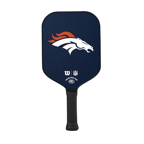 Wilson NFLコレクション Fierce Team ピックルボールパドル - グリップサイズ 2-4 1/4インチ、デンバーブロンコス
