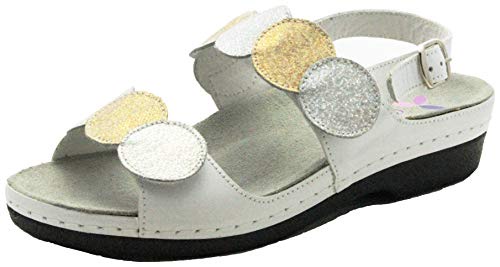 Helle Fashion Comfort レディース TULA ホワイト コンボ 2 フック ループ スリングバック US サイズ: 8-8.5 カラー: ホワイト