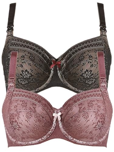Anita レディース アンダーワイヤー 授乳ブラ 5053 (2パック) ベリーブラック 38 D 42,217円