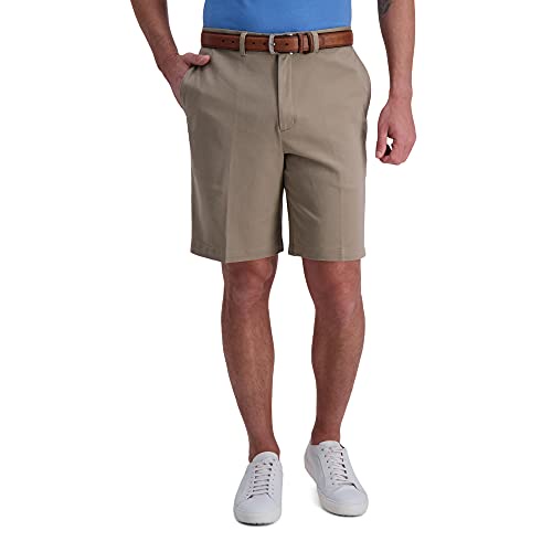 [Haggar] カジュアルハーフパンツ Classic Plain-front Short メンズ カーキ ソリッド 36