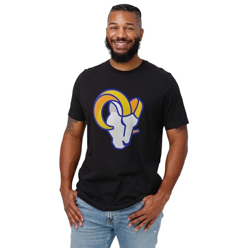 FOCO メンズ NFL チーム プライマリーロゴ ブラック 半袖 Tシャツ
