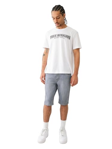 True Religion メンズ Rocco Super T ショートフラップ 1/2インチ オーバーダイ, エスプラネードガーデングレーウォッシュ, 34