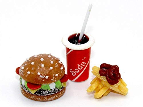 ドールハウス バーガー フライドポテト＆ドリンク ファーストフード テイクアウェイ ミニチュアフードアクセサリー
