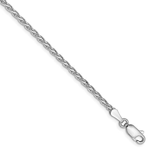 Roy Rose Jewelry 14K ホワイトゴールド 2.25mm パリジアン ウィートチェーン ブレスレット 長さ8インチ
