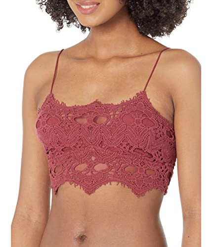 Free People FP1 Athena ブラレット レディース - 調節可能なショルダーストラップ スカラップエッジ 快適なブラレット, ワイルドガーネット, Large