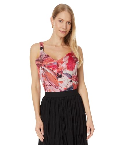 NIC+ZOE レディース 落書きブーケ クレープキャミ, ピンクマルチ, XX-Large