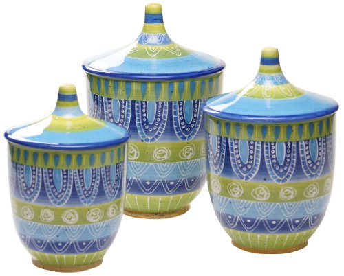 Certified International Tapas 3-Piece Canister Set, 44-Ounce, 64-Ounce and 96-Ounce by Certified International