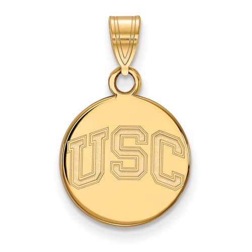 LogoArt 14 Kイエローゴールド南カリフォルニア大学の小さなディスクペンダント4y046usc
