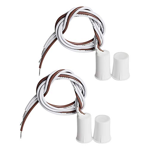 Aoje-Link RC-33A NC & No 凹型セキュリティウィンドウドア接触センサーアラーム 磁気リードスイッチ ホームセキュリティアクセスコントロールと盗難アラームシステム用 ホワイト 2個