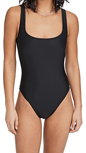 Madewell レディース セージ スクエアネック ワンピース, トゥルーブラック, X-Large