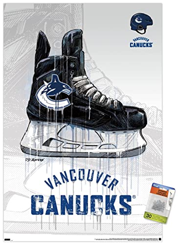 NHL バンクーバーカナックス - ドリップスケート 21 ウォールポスター プッシュピン付き