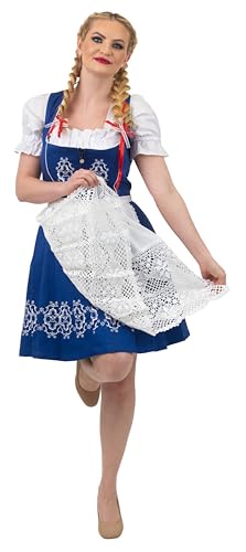 Dirndl Trachten Haus 3ピースショートGermanウェアパーティーオクトーバーフェストウエイトレスドレス カラー: ブルー